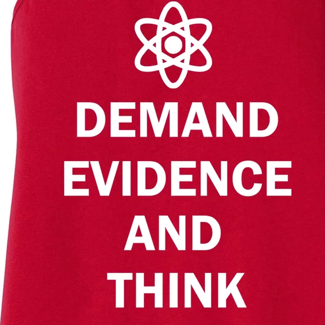 Demand Evidence And Think Critically Women's Racerback Tank