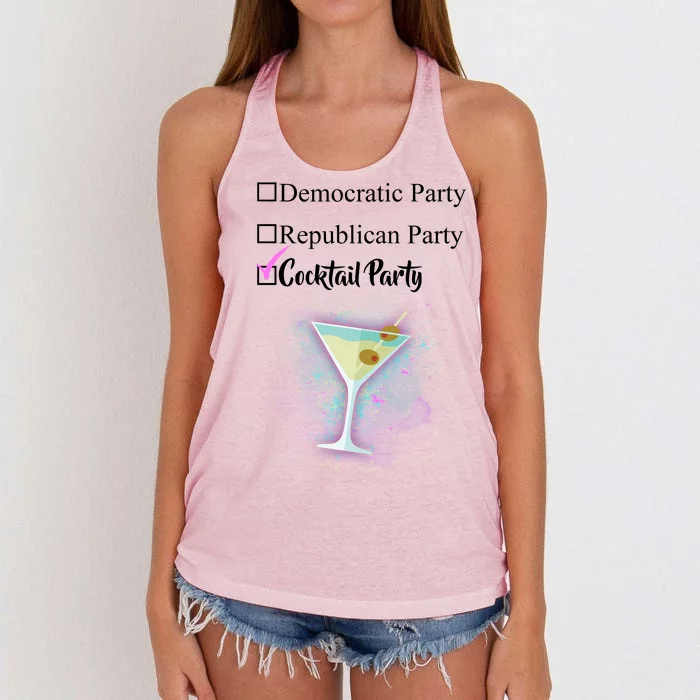 Democratic Republican Wine Party Women's Knotted Racerback Tank