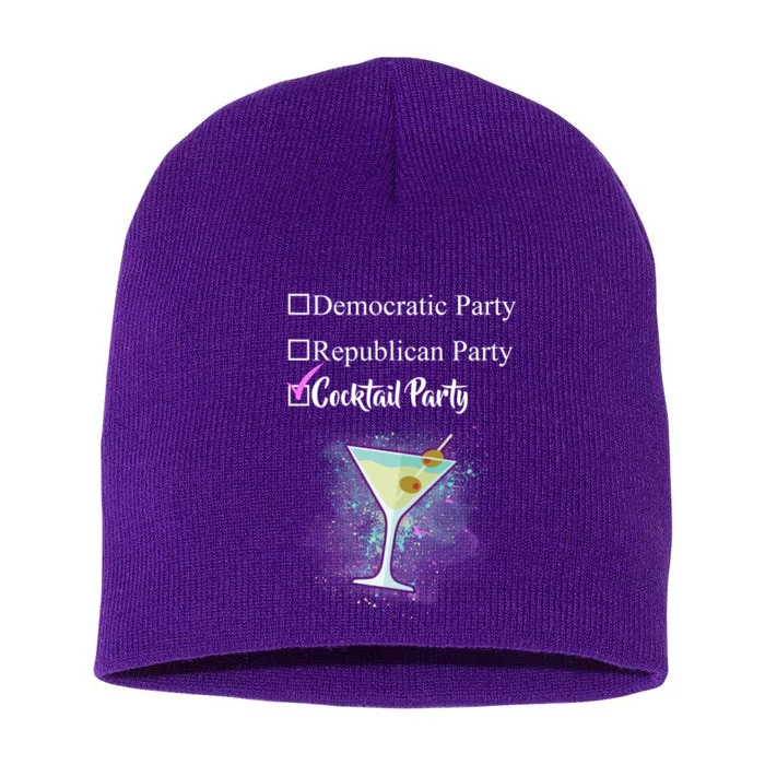 Democratic Republican Wine Party Short Acrylic Beanie