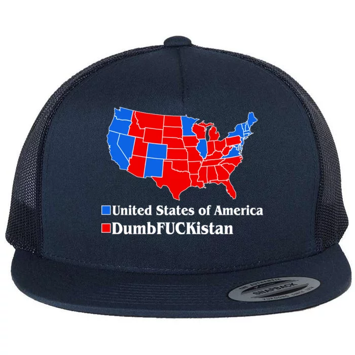 Democratic United States of America Vs. Dumfuckistan Resistance Resist Anti Trump Flat Bill Trucker Hat