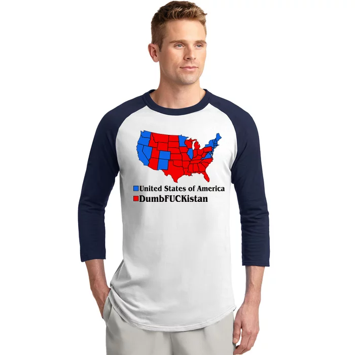 Democratic United States of America Vs. Dumfuckistan Resistance Resist Anti Trump Baseball Sleeve Shirt