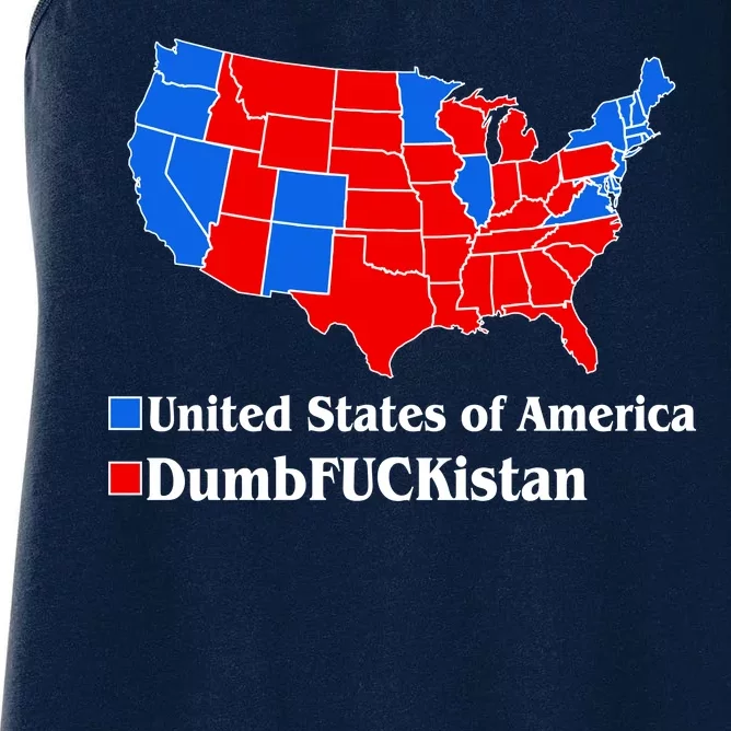 Democratic United States of America Vs. Dumfuckistan Resistance Resist Anti Trump Women's Racerback Tank