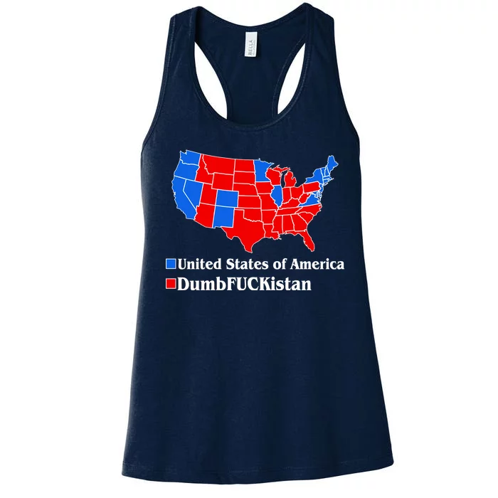 Democratic United States of America Vs. Dumfuckistan Resistance Resist Anti Trump Women's Racerback Tank