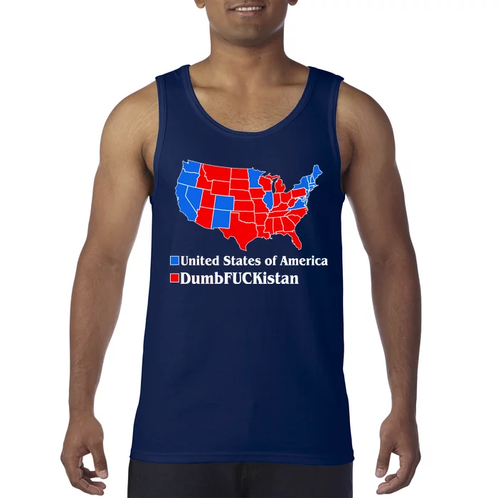 Democratic United States of America Vs. Dumfuckistan Resistance Resist Anti Trump Tank Top