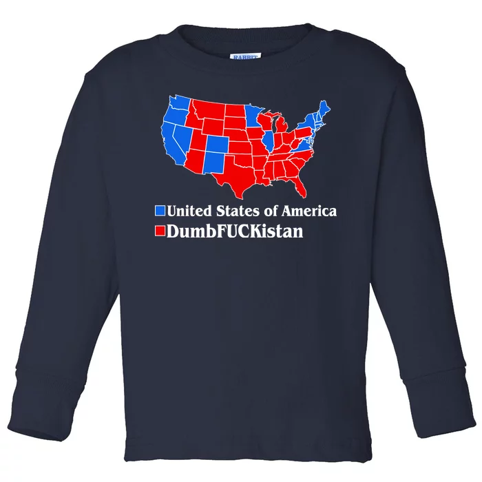 Democratic United States of America Vs. Dumfuckistan Resistance Resist Anti Trump Toddler Long Sleeve Shirt