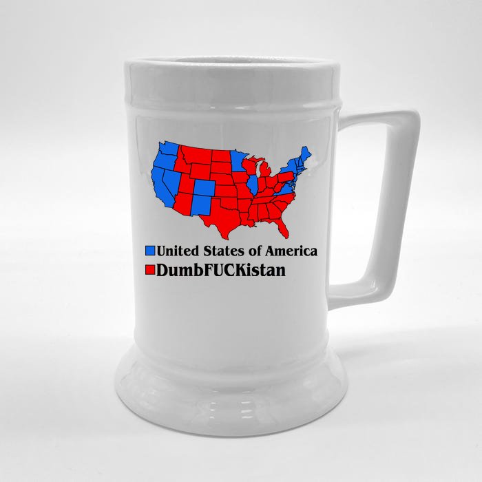 Democratic United States of America Vs. Dumfuckistan Resistance Resist Anti Trump Front & Back Beer Stein