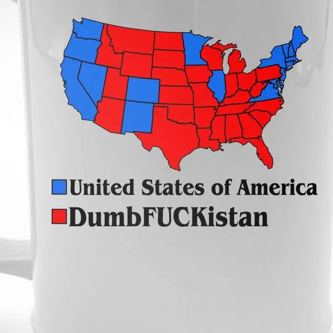 Democratic United States of America Vs. Dumfuckistan Resistance Resist Anti Trump Front & Back Beer Stein