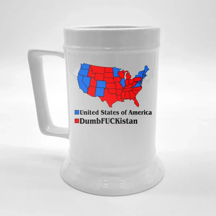 Democratic United States of America Vs. Dumfuckistan Resistance Resist Anti Trump Front & Back Beer Stein