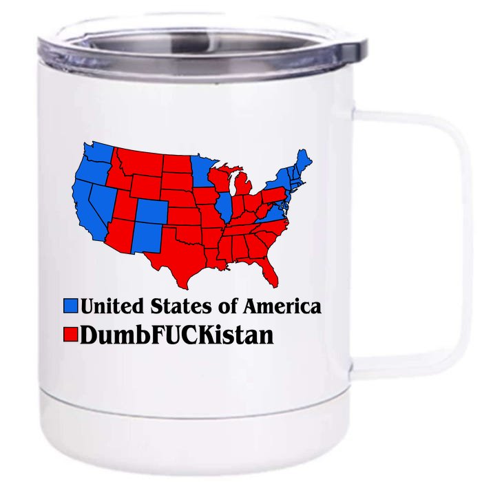 Democratic United States of America Vs. Dumfuckistan Resistance Resist Anti Trump Front & Back 12oz Stainless Steel Tumbler Cup