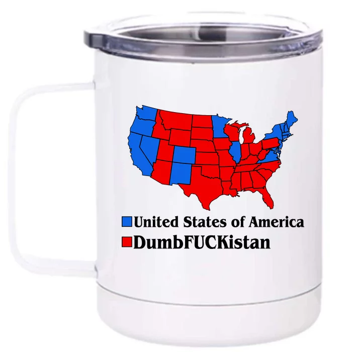 Democratic United States of America Vs. Dumfuckistan Resistance Resist Anti Trump Front & Back 12oz Stainless Steel Tumbler Cup