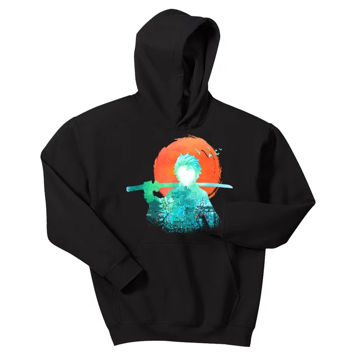 Tanjiro Breath Of Water Kids Hoodie