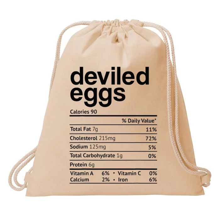 Deviled Eggs Nutrition Facts Drawstring Bag