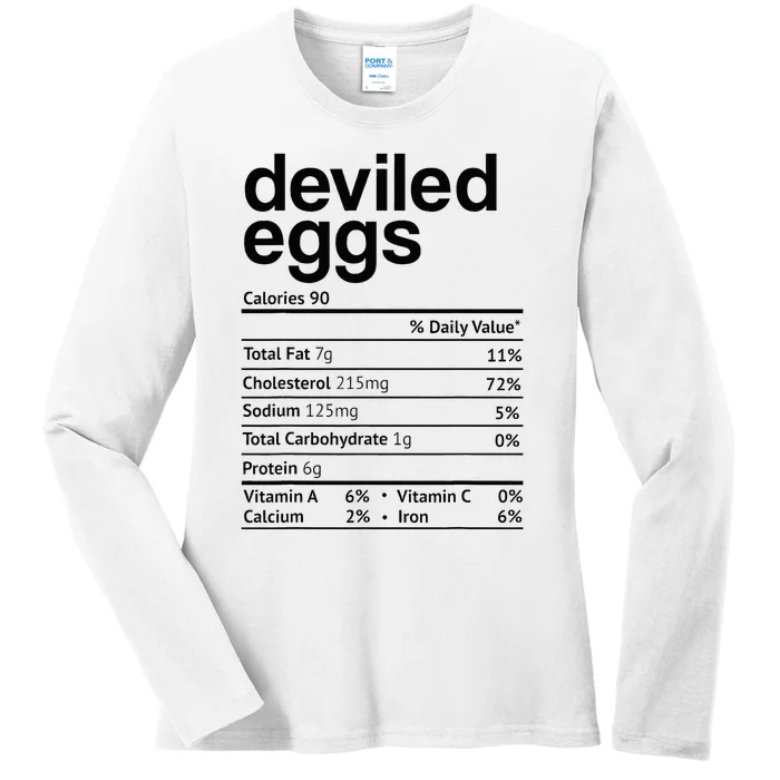 Deviled Eggs Nutrition Facts Ladies Long Sleeve Shirt