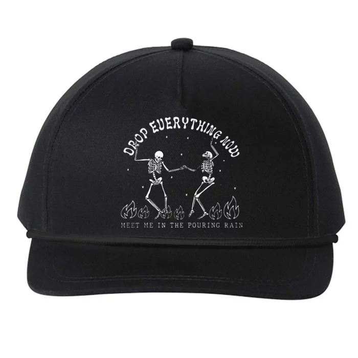 Drop Everything Now Meet Me In The Pouring Rain Skeleton Snapback Five-Panel Rope Hat