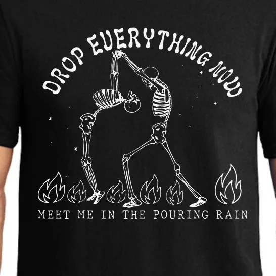 Drop Everything Now Meet Me In The Pouring Rain Skeleton Pajama Set