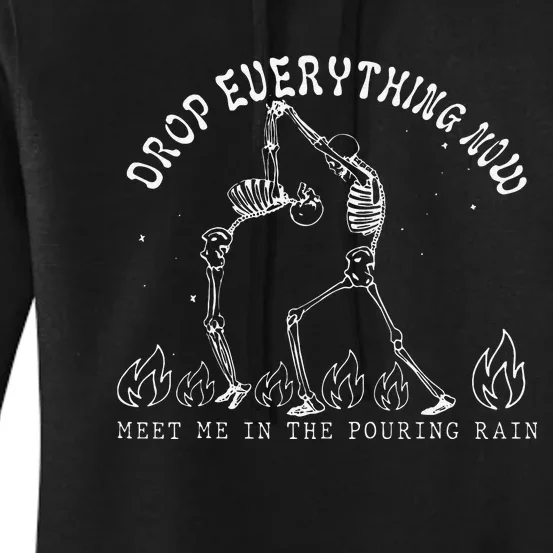 Drop Everything Now Meet Me In The Pouring Rain Skeleton Women's Pullover Hoodie