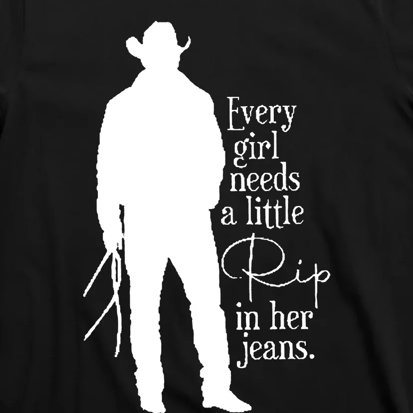 Distressed Every  Needs Little Rip In Her Jeans T-Shirt