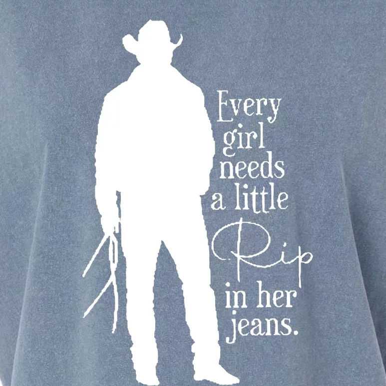 Distressed Every  Needs Little Rip In Her Jeans Garment-Dyed Women's Muscle Tee