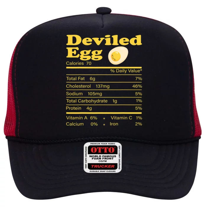 Deviled Egg Nutrition Facts Funny Thanksgiving Food Matching High Crown Mesh Trucker Hat