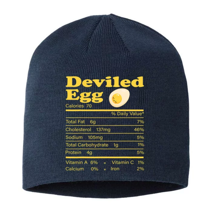 Deviled Egg Nutrition Facts Funny Thanksgiving Food Matching 8 1/2in Sustainable Knit Beanie