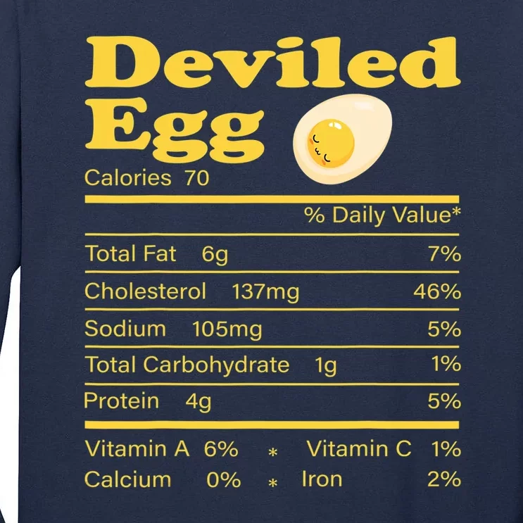 Deviled Egg Nutrition Facts Funny Thanksgiving Food Matching Tall Long Sleeve T-Shirt