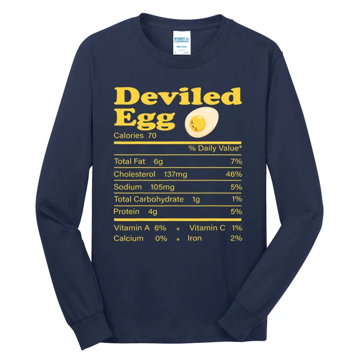 Deviled Egg Nutrition Facts Funny Thanksgiving Food Matching Tall Long Sleeve T-Shirt