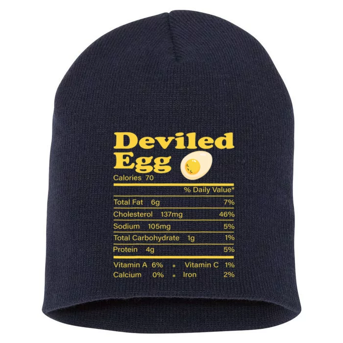 Deviled Egg Nutrition Facts Funny Thanksgiving Food Matching Short Acrylic Beanie