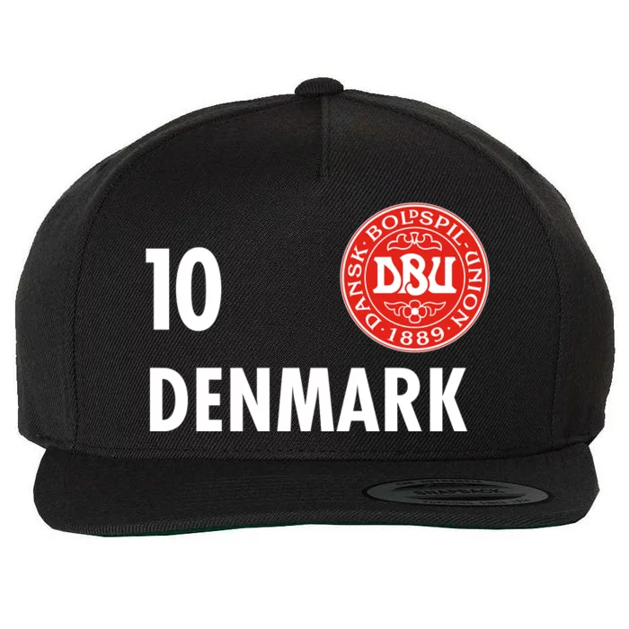 Denmark Danish Soccer No 10 DBU Logo Wool Snapback Cap