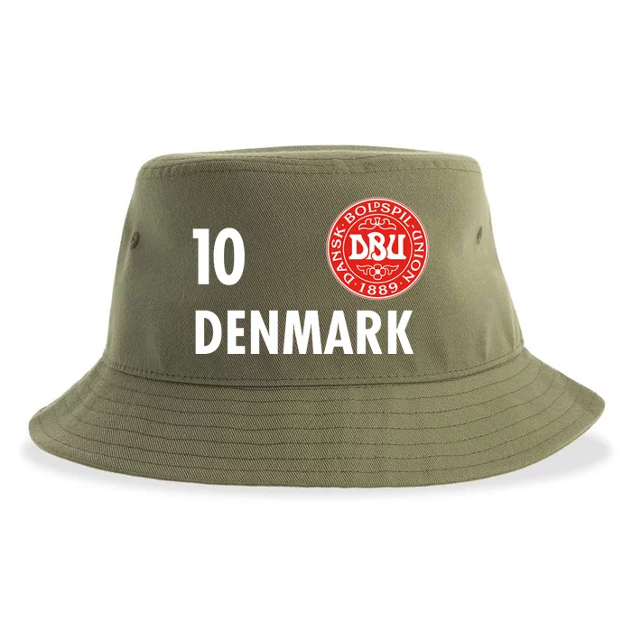 Denmark Danish Soccer No 10 DBU Logo Sustainable Bucket Hat