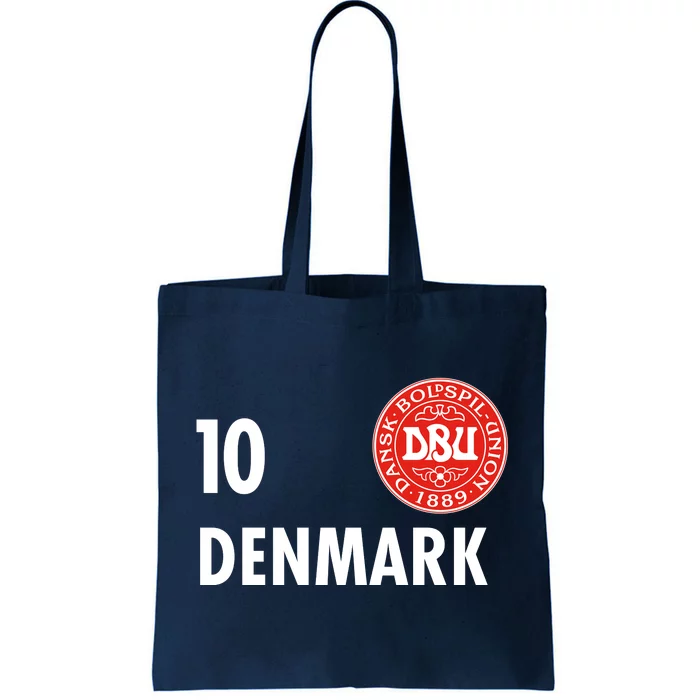 Denmark Danish Soccer No 10 DBU Logo Tote Bag