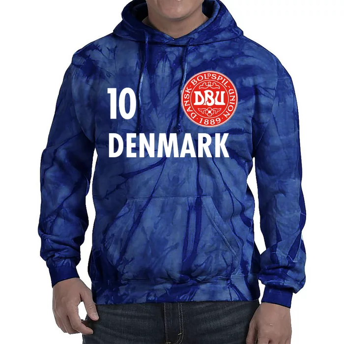 Denmark Danish Soccer No 10 DBU Logo Tie Dye Hoodie