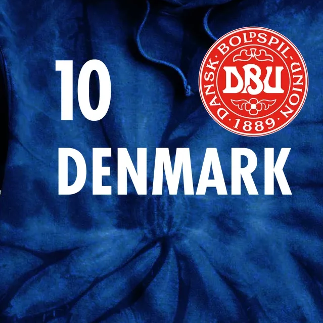 Denmark Danish Soccer No 10 DBU Logo Tie Dye Hoodie