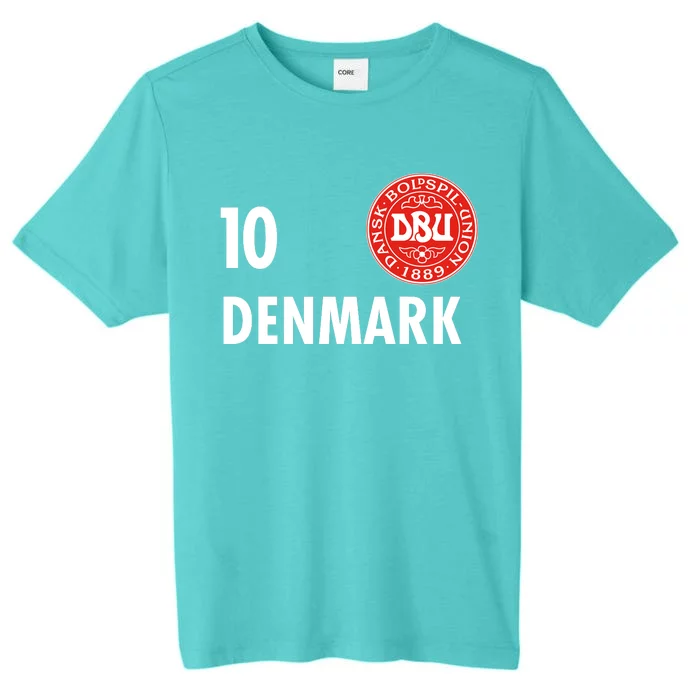 Denmark Danish Soccer No 10 DBU Logo ChromaSoft Performance T-Shirt