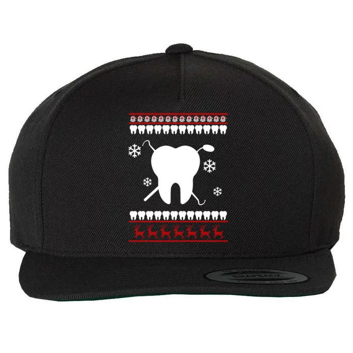 Dentist Ugly Christmas Sweater Wool Snapback Cap