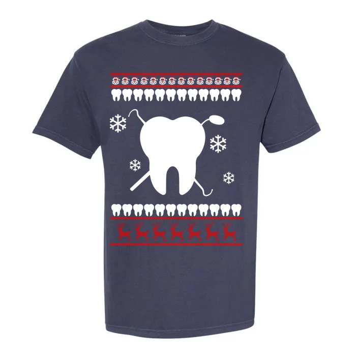 Dentist Ugly Christmas Sweater Garment-Dyed Heavyweight T-Shirt