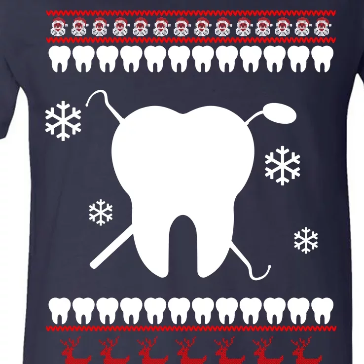 Dentist Ugly Christmas Sweater V-Neck T-Shirt