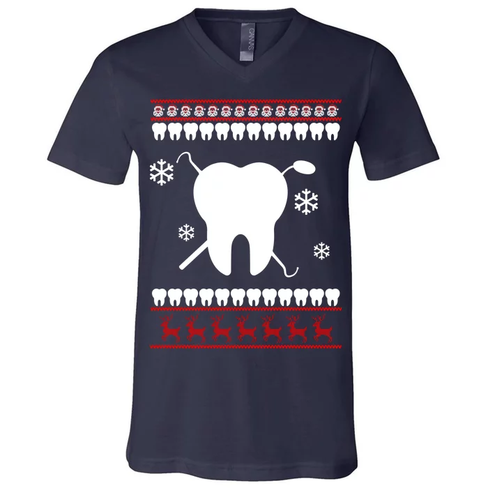 Dentist Ugly Christmas Sweater V-Neck T-Shirt