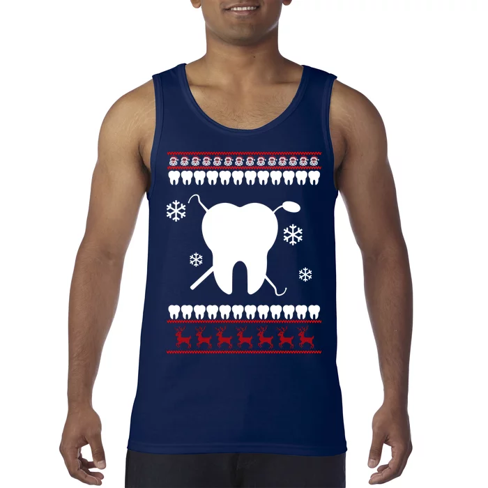 Dentist Ugly Christmas Sweater Tank Top