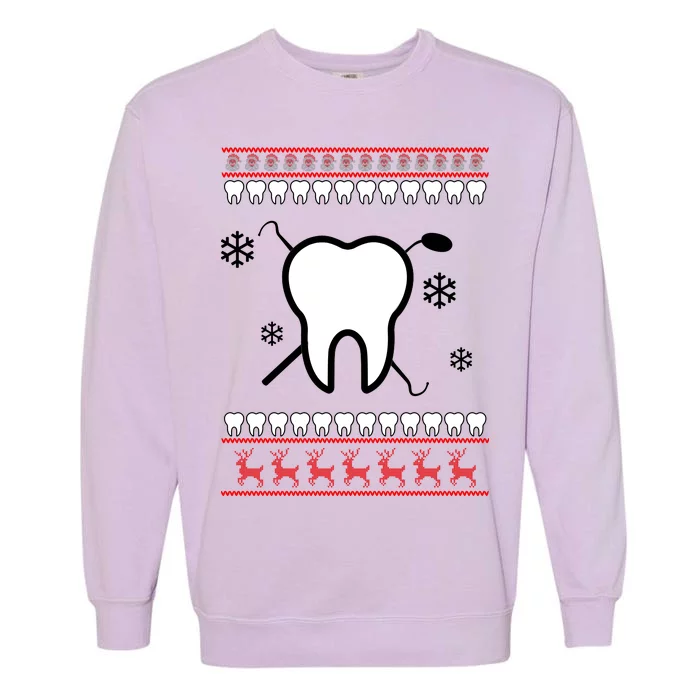 Dentist Ugly Christmas Sweater Garment-Dyed Sweatshirt