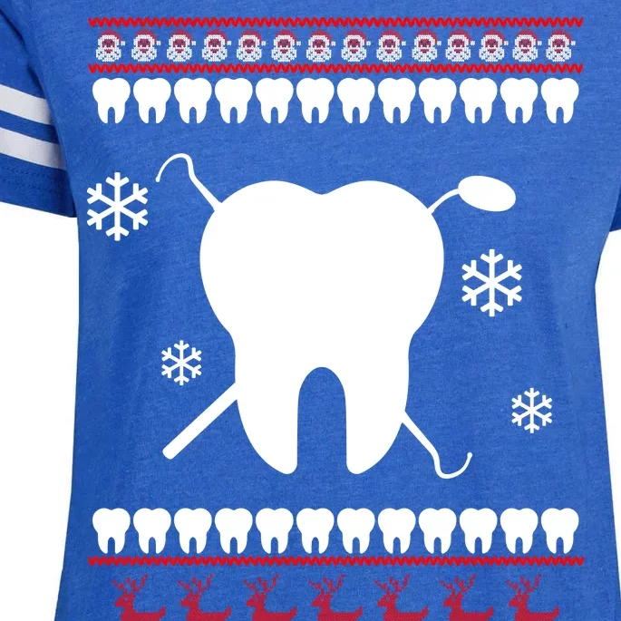 Dentist Ugly Christmas Sweater Enza Ladies Jersey Football T-Shirt