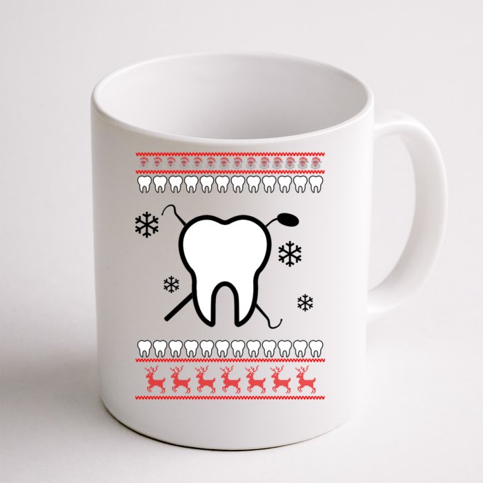 Dentist Ugly Christmas Sweater Front & Back Coffee Mug