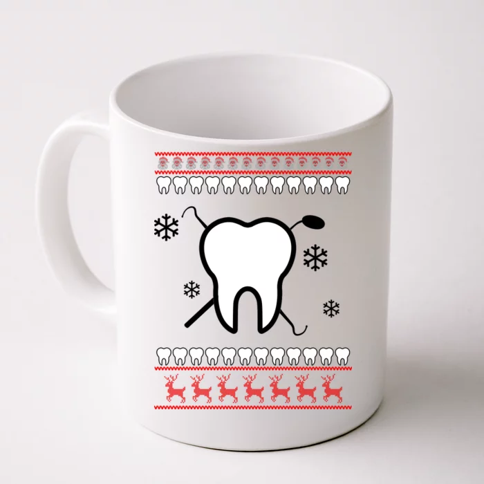 Dentist Ugly Christmas Sweater Front & Back Coffee Mug