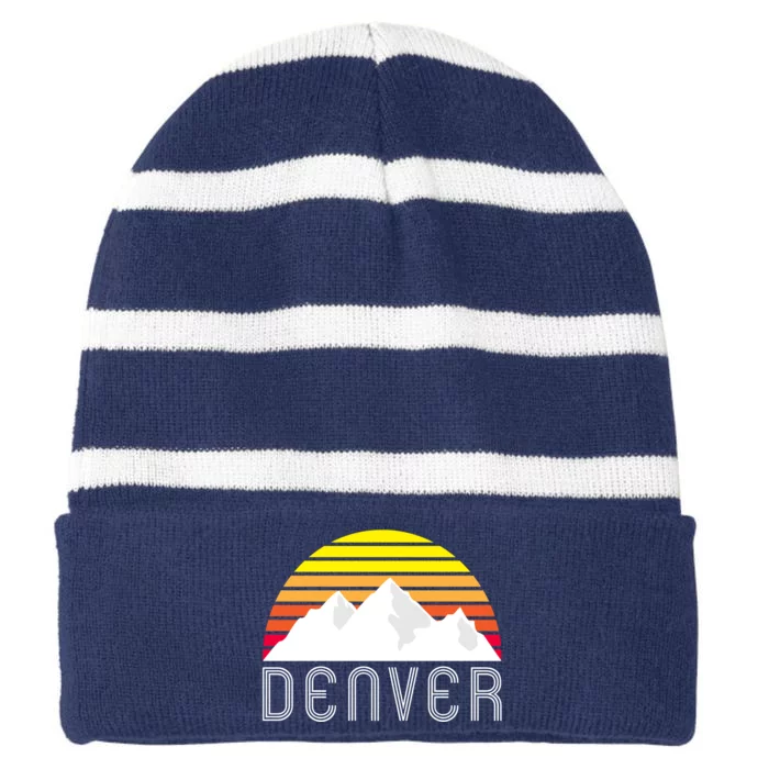 Denver Striped Beanie with Solid Band