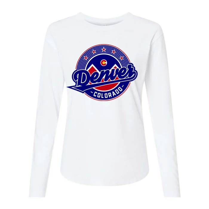 Denver Colorado Baseball Logo Womens Cotton Relaxed Long Sleeve T-Shirt