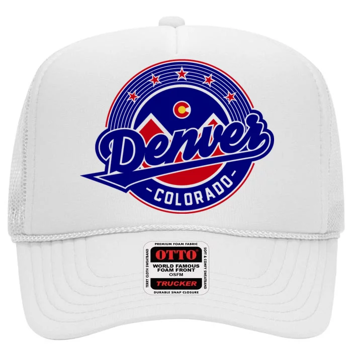 Denver Colorado Baseball Logo High Crown Mesh Trucker Hat