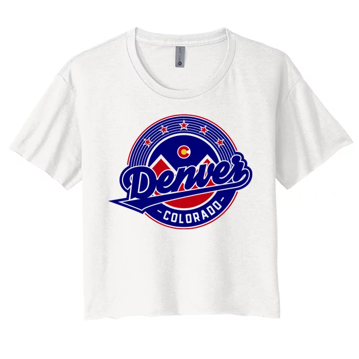 Denver Colorado Baseball Logo Women's Crop Top Tee