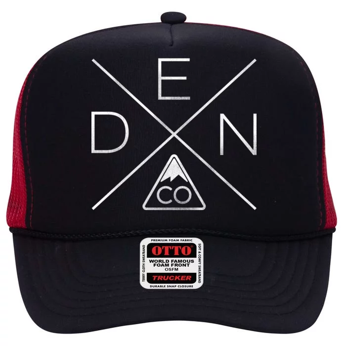 Denver Colorado Den Mountain High Crown Mesh Trucker Hat