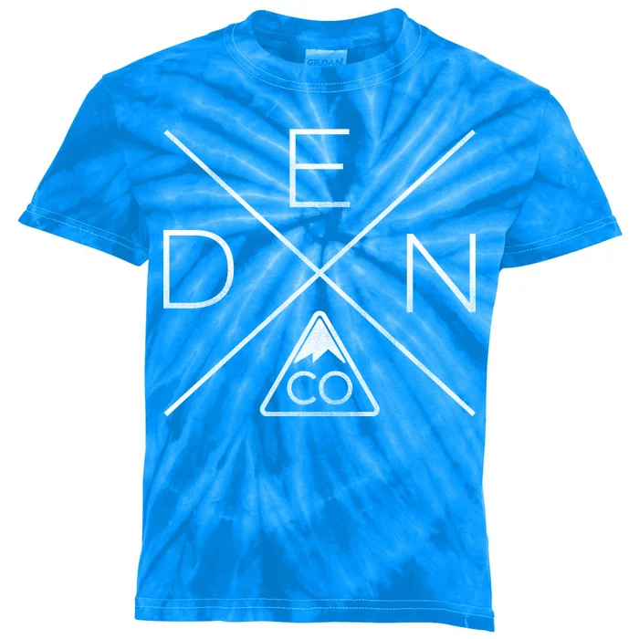 Denver Colorado Den Mountain Kids Tie-Dye T-Shirt