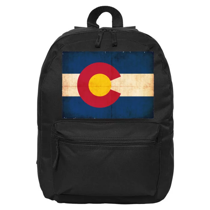 Denver Flag Grunge Colorado 16 in Basic Backpack