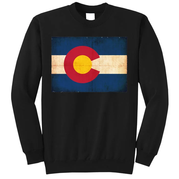 Denver Flag Grunge Colorado Tall Sweatshirt